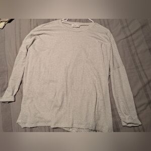 Carly Jean Los Angeles Light Gray Striped Tunic